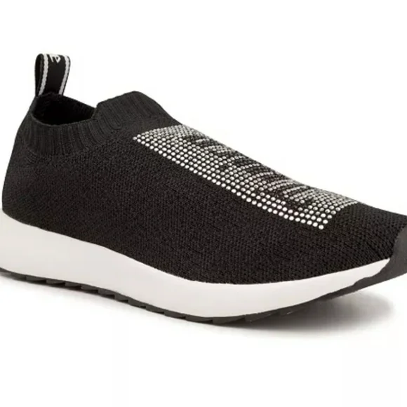 Juicy Couture Black & Silver Rhinestones Detail Slip-On Unisex Sneakers SIZE 7 - Picture 2 of 5